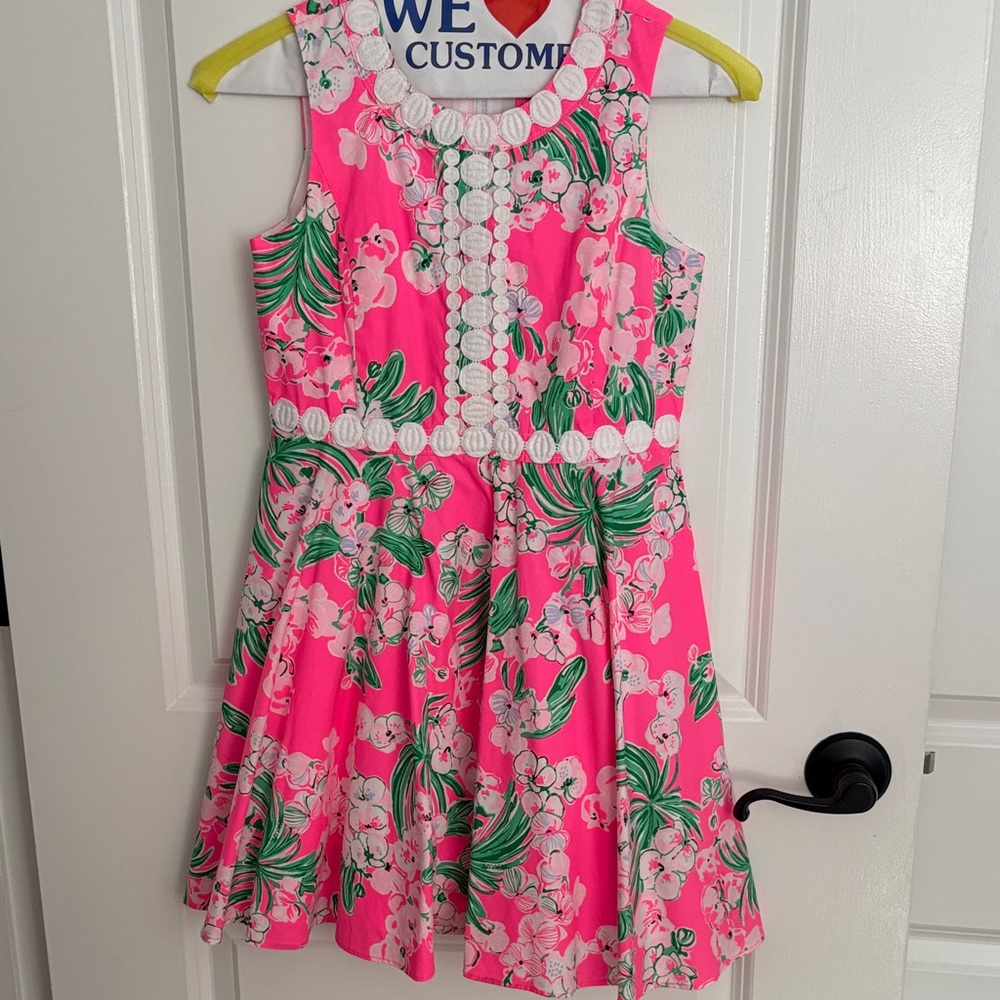 Lilly Pulitzer Pink and Green Floral Kids Dress